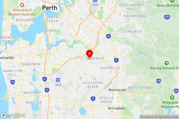 Thornlie,Western Australia Area Map