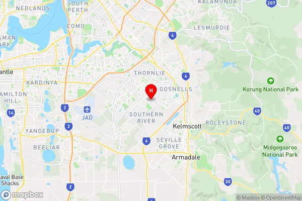 Huntingdale,Western Australia Area Map