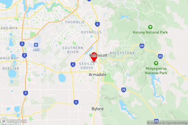 Kelmscott Dc,Western Australia Area Map