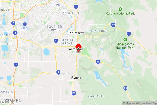 Mount Richon,Western Australia Area Map