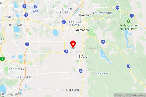 Darling Downs,Western Australia Area Map