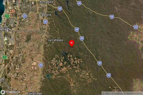 Jarrahdale,Western Australia Satellite Map