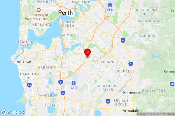 Parkwood,Western Australia Area Map