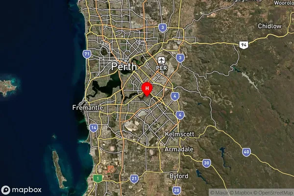 Ferndale,Western Australia Satellite Map