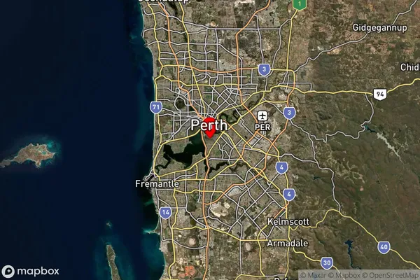 South Perth Angelo St,Western Australia Satellite Map