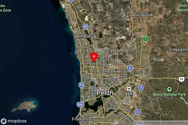 Warwick,Western Australia Satellite Map