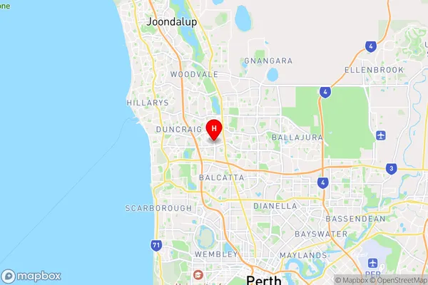 Warwick,Western Australia Area Map