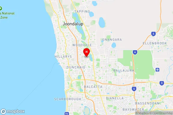 Kingsley,Western Australia Area Map