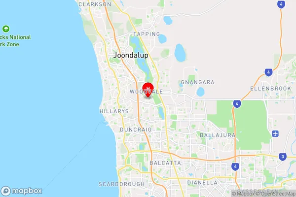 Woodvale,Western Australia Area Map