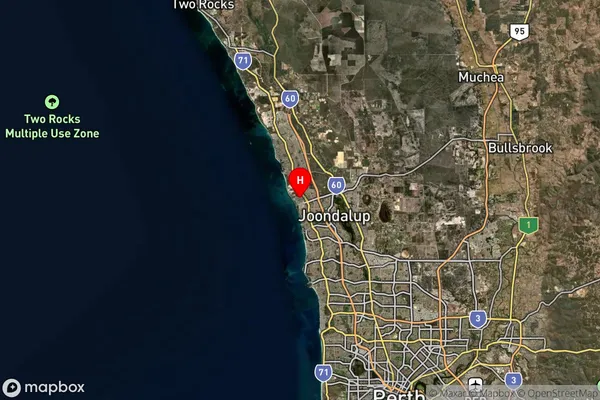 Burns Beach,Western Australia Satellite Map