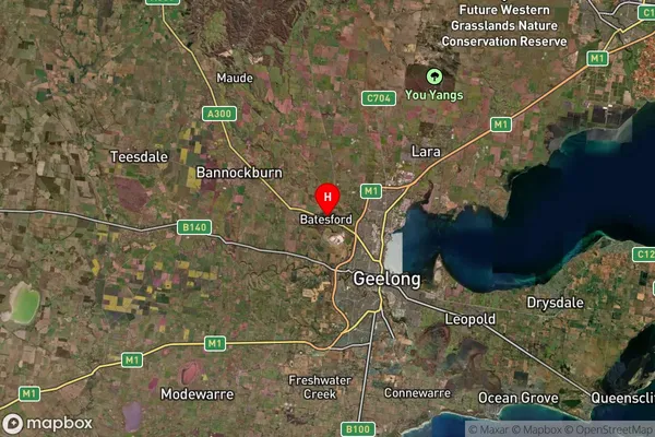 Batesford,Victoria Satellite Map