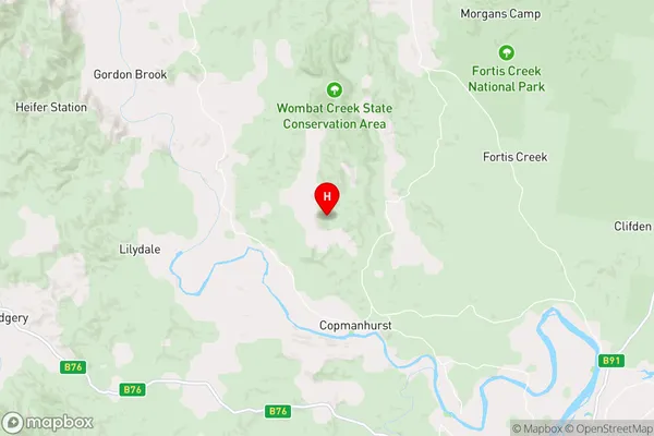 Wombat Creek,New South Wales Area Map