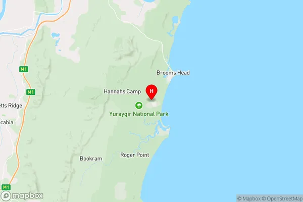 Brooms Head,New South Wales Area Map