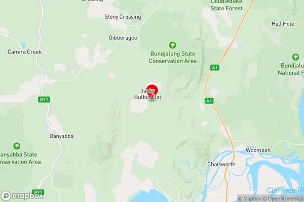 Jacky Bulbin Flat,New South Wales Area Map