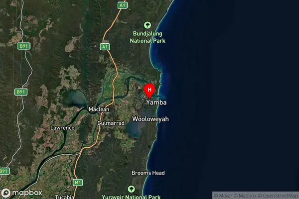 Yamba,New South Wales Satellite Map