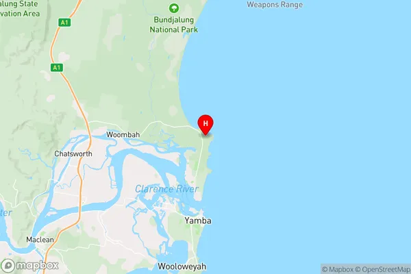 Woody Head,New South Wales Area Map