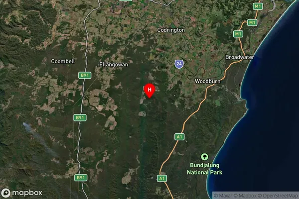 Bungawalbin,New South Wales Satellite Map