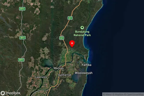 Woombah,New South Wales Satellite Map