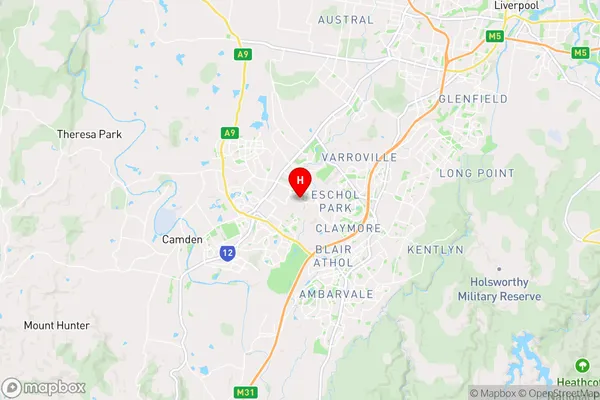 Gregory Hills,New South Wales Area Map