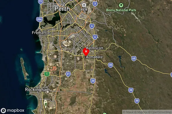 Haynes,Western Australia Satellite Map