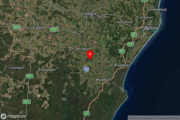 Coraki,New South Wales Satellite Map