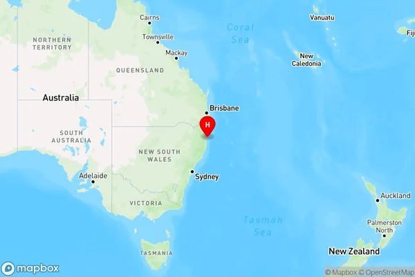 Coffs Harbour Jetty,New South Wales Region Map