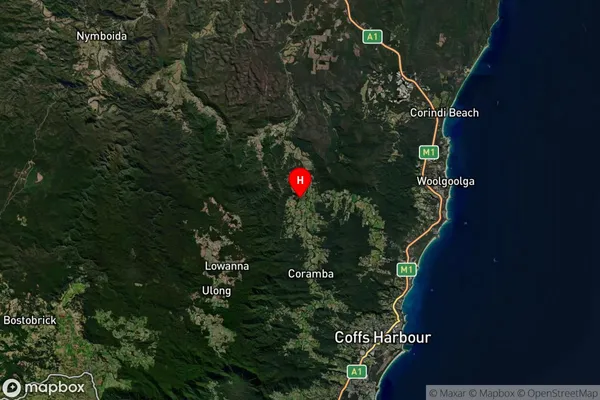 Nana Glen,New South Wales Satellite Map