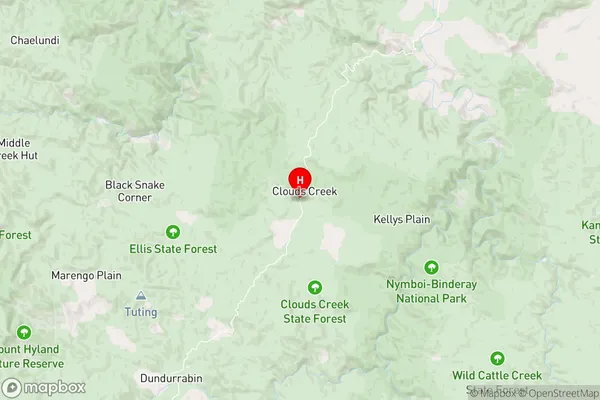 Clouds Creek,New South Wales Area Map