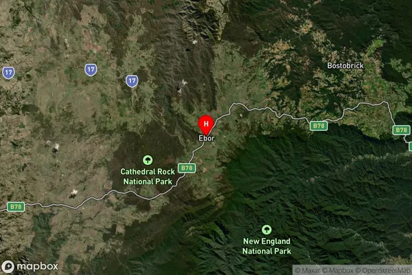 Ebor,New South Wales Satellite Map