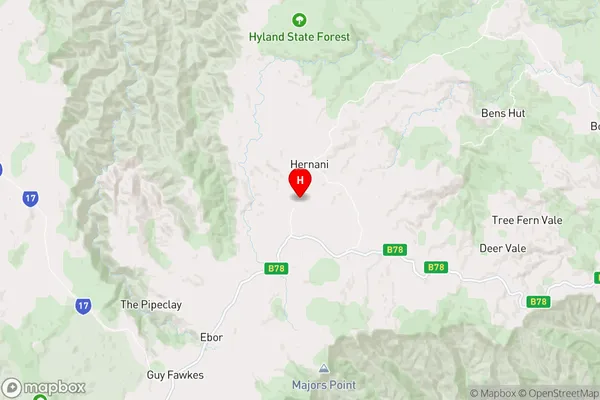 Hernani,New South Wales Area Map