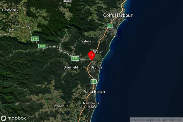 Raleigh,New South Wales Satellite Map