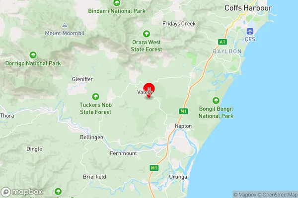 Valery,New South Wales Area Map