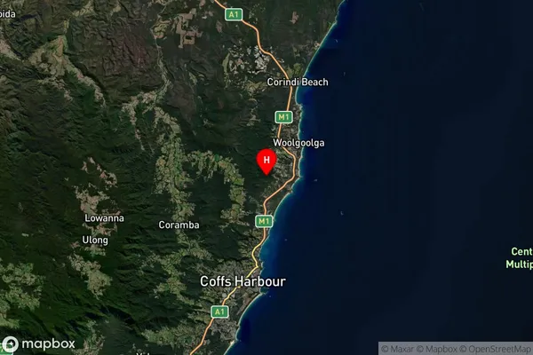 Emerald Beach,New South Wales Satellite Map