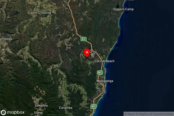 Upper Corindi,New South Wales Satellite Map