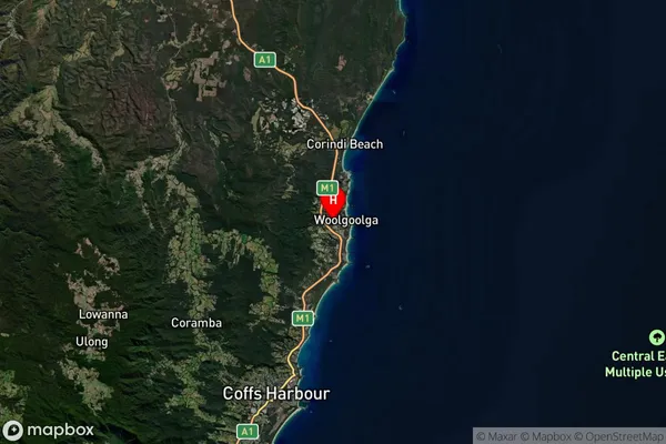 Woolgoolga,New South Wales Satellite Map