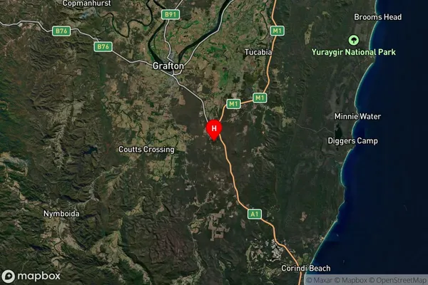 Glenugie,New South Wales Satellite Map