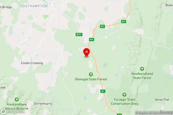 Glenugie,New South Wales Area Map