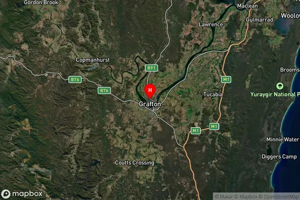 Grafton West,New South Wales Satellite Map