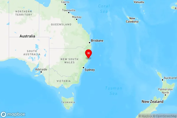 Middle Brother,New South Wales Region Map