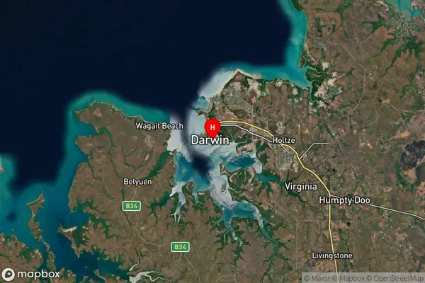 Darwin Dc,Northern Territory Satellite Map