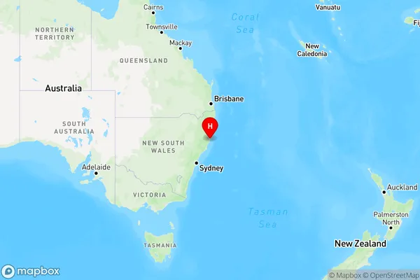 Port Macquarie,New South Wales Region Map