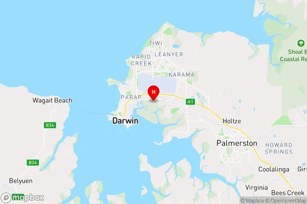 Charles Darwin,Northern Territory Area Map