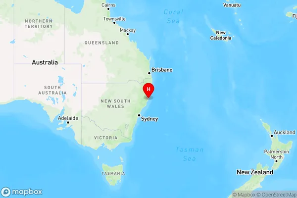 Port Macquarie Bc,New South Wales Region Map