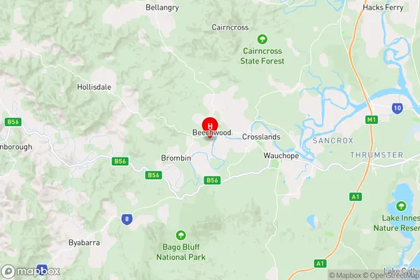 Beechwood,New South Wales Area Map