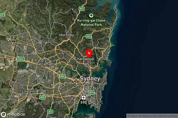 North Willoughby,New South Wales Satellite Map