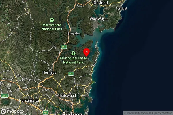 Mccarrs Creek,New South Wales Satellite Map