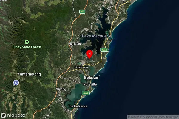 Kingfisher Shores,New South Wales Satellite Map