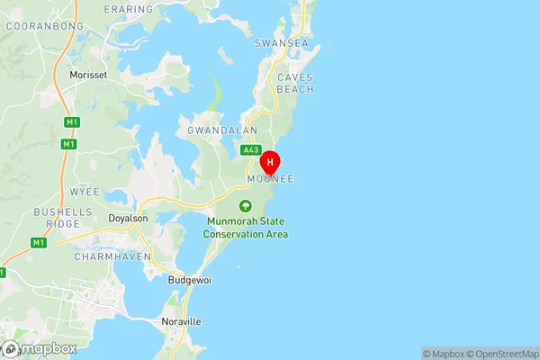 Moonee,New South Wales Area Map