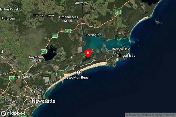 Tilligerry Creek,New South Wales Satellite Map