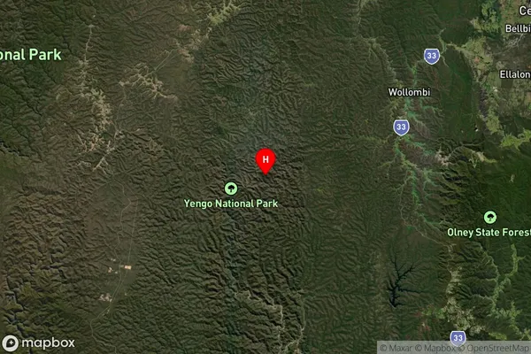 Yengo National Park,New South Wales Satellite Map